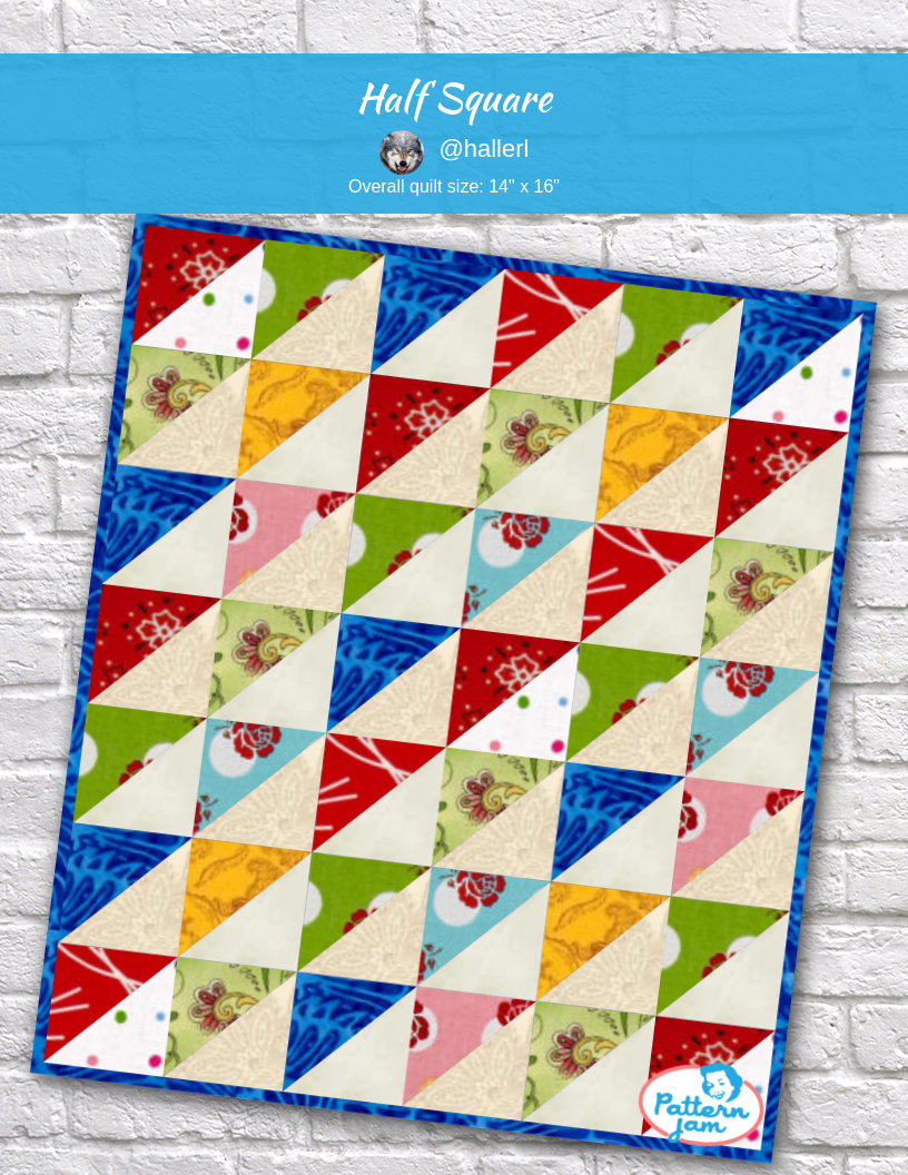 Half square - custom quilt designed by &#64;hallerl using PatternJam quilt design software