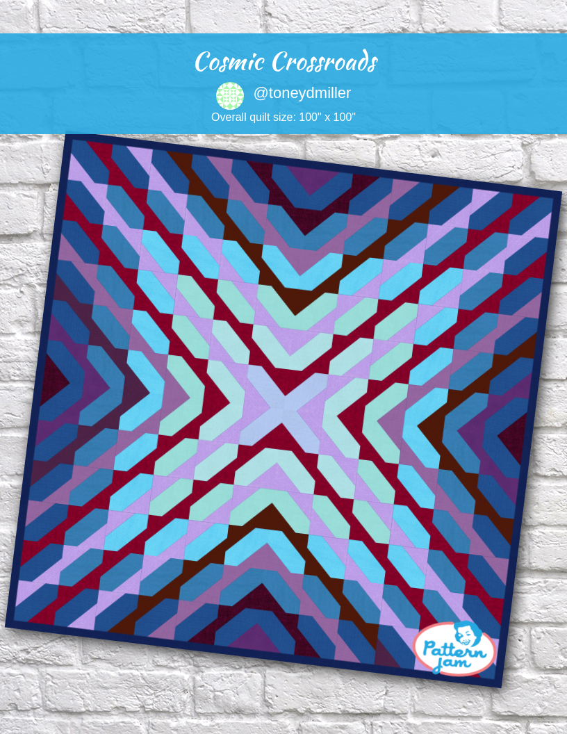 Cosmic Crossroads - custom quilt designed by &#64;toneydmiller using PatternJam quilt design software