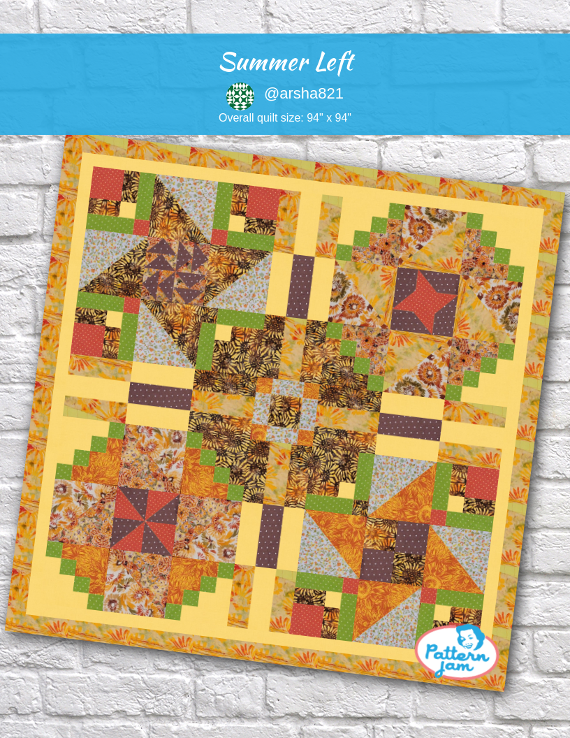 Summer Left - custom quilt designed by &#64;arsha821 using PatternJam quilt design software
