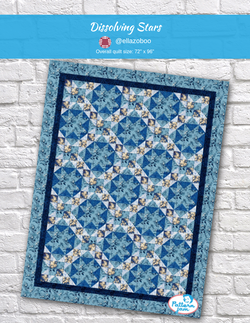 Dissolving Stars - custom quilt designed by @ellazoboo using PatternJam quilt design software