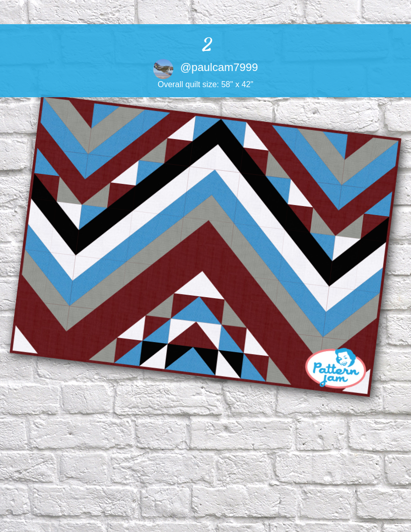 2 - custom quilt designed by &#64;paulcam7999 using PatternJam quilt design software