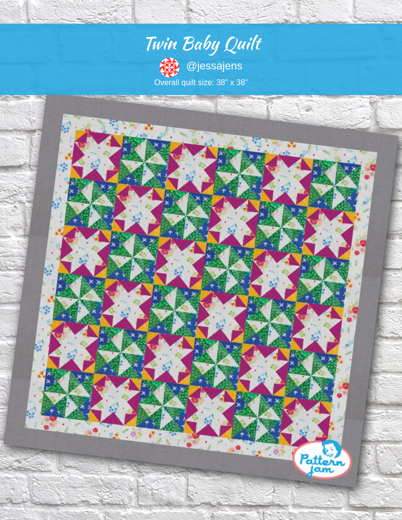 Twin baby quilt - custom quilt designed by &#64;jessajens using PatternJam quilt design software