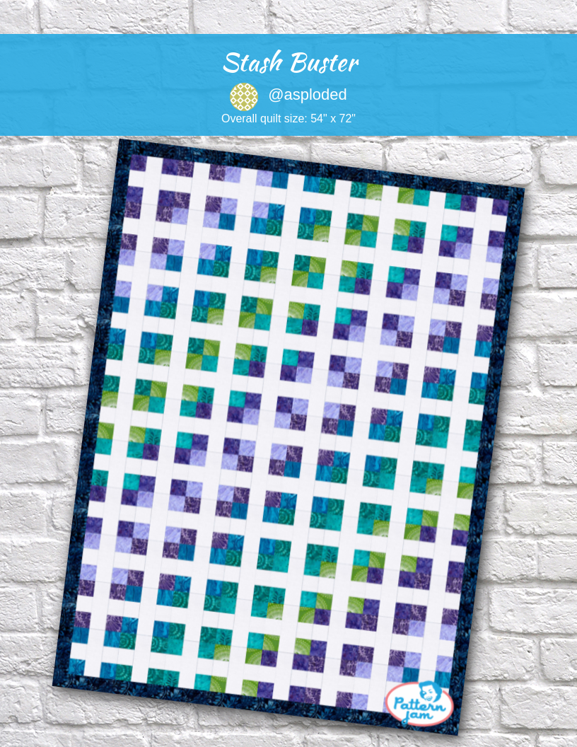 Stash buster - custom quilt designed by &#64;asploded using PatternJam quilt design software