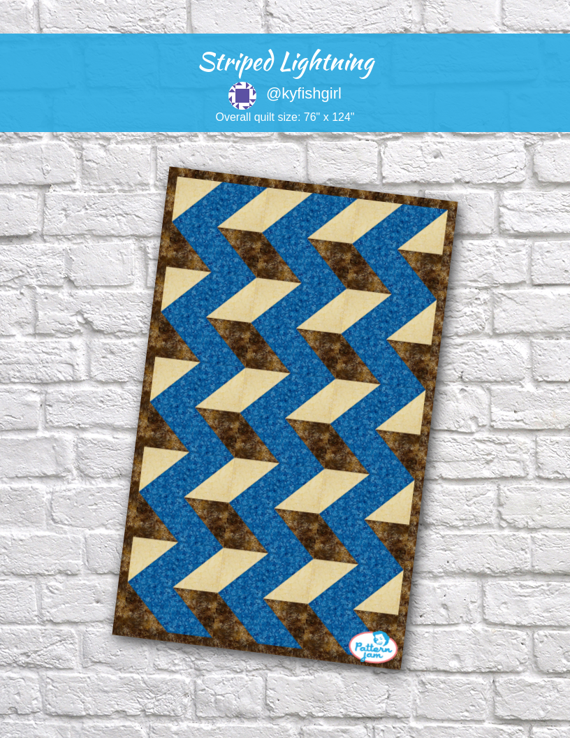 Striped lightning - custom quilt designed by &#64;kyfishgirl using PatternJam quilt design software