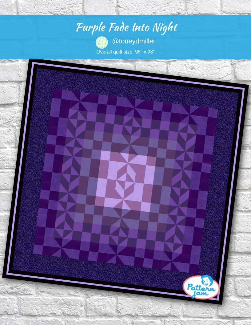 Purple Fade into Night - custom quilt designed by &#64;toneydmiller using PatternJam quilt design software