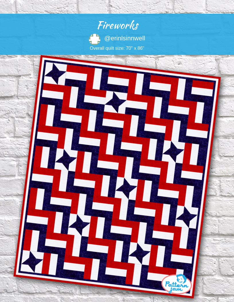 Fireworks - custom quilt designed by &#64;erinlsinnwell using PatternJam quilt design software