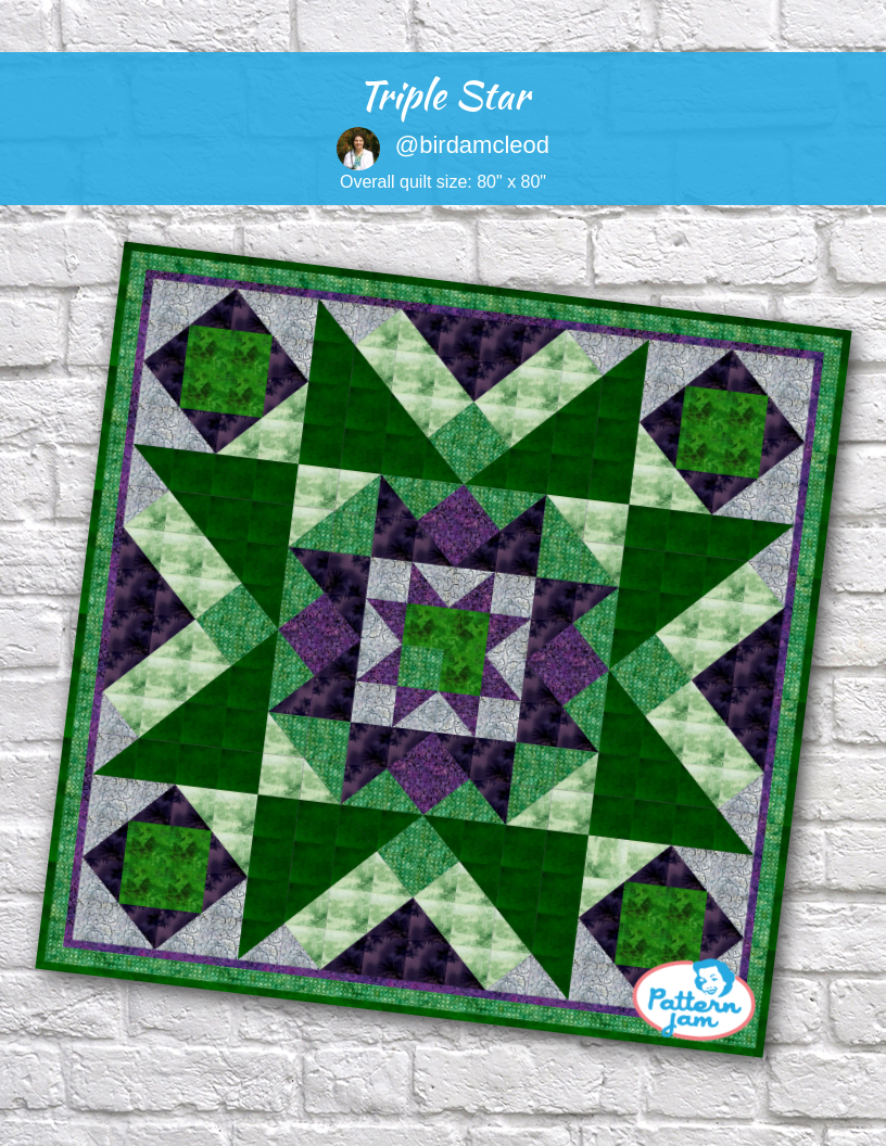 triple star - custom quilt designed by &#64;birdamcleod using PatternJam quilt design software