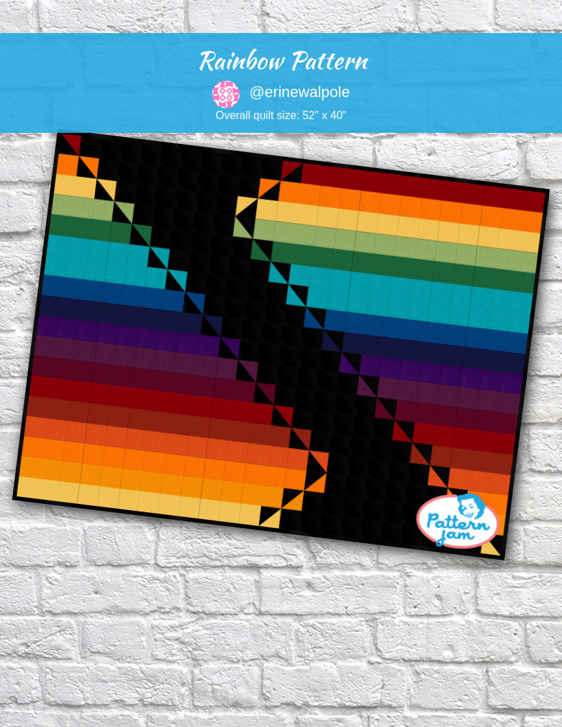 rainbow pattern - custom quilt designed by &#64;erinewalpole using PatternJam quilt design software