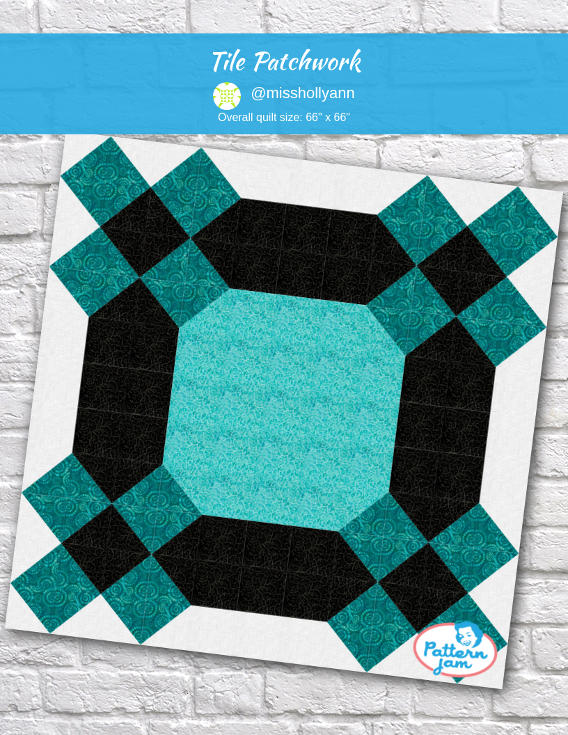 Tile Patchwork - custom quilt designed by &#64;misshollyann using PatternJam quilt design software