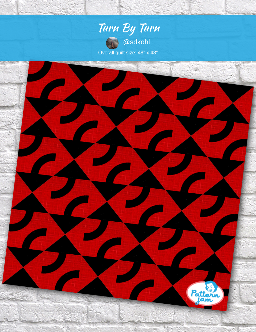 Turn by Turn - custom quilt designed by &#64;sdkohl using PatternJam quilt design software