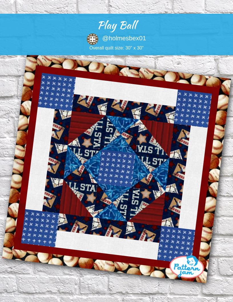 Play Ball - custom quilt designed by &#64;holmesbex01 using PatternJam quilt design software