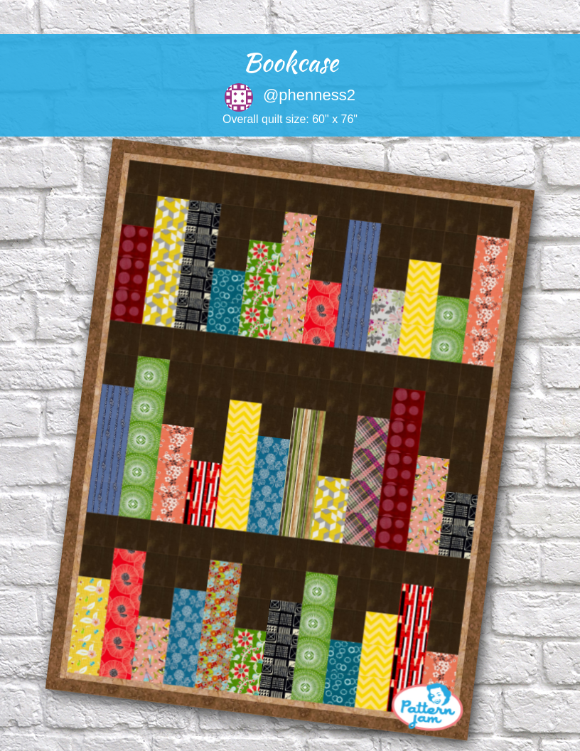 Bookcase - custom quilt designed by &#64;phenness2 using PatternJam quilt design software