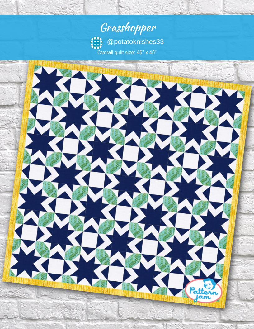 Grasshopper - custom quilt designed by &#64;potatoknishes33 using PatternJam quilt design software