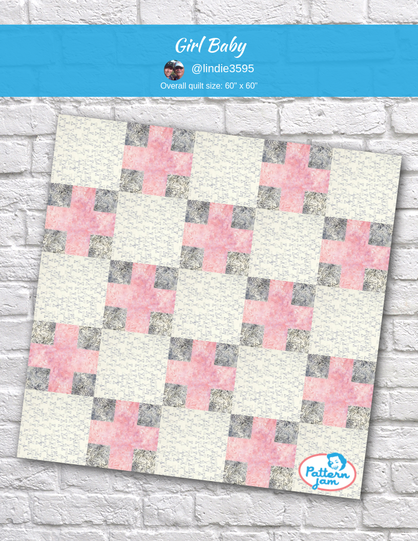 girl baby - custom quilt designed by &#64;lindie3595 using PatternJam quilt design software