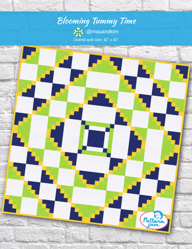 Blooming Tummy Time - custom quilt designed by &#64;mauandkim using PatternJam quilt design software