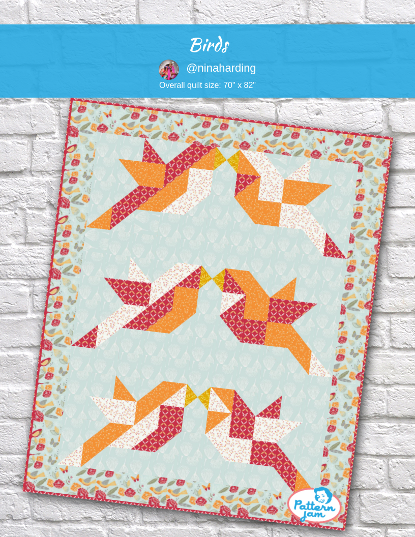 Birds - custom quilt designed by &#64;ninaharding using PatternJam quilt design software