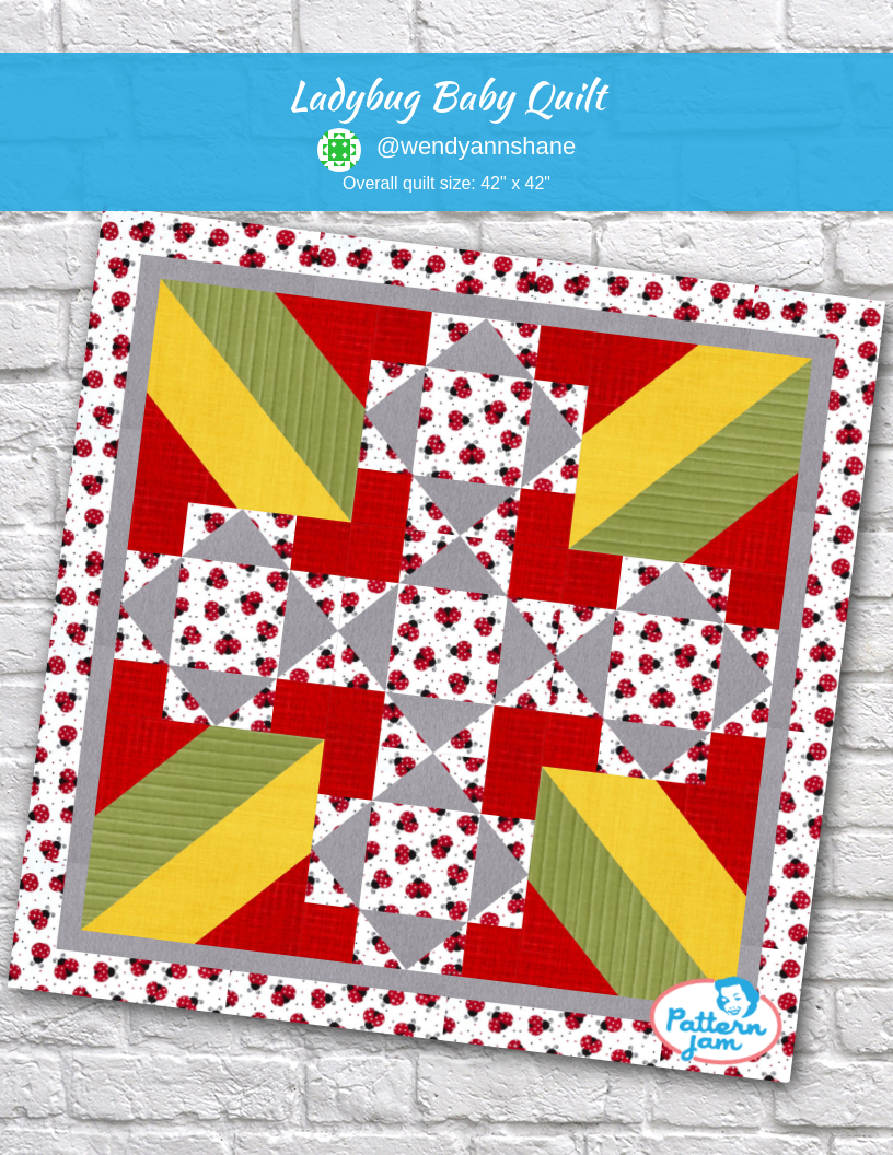Ladybug Baby Quilt - custom quilt designed by &#64;wendyannshane using PatternJam quilt design software