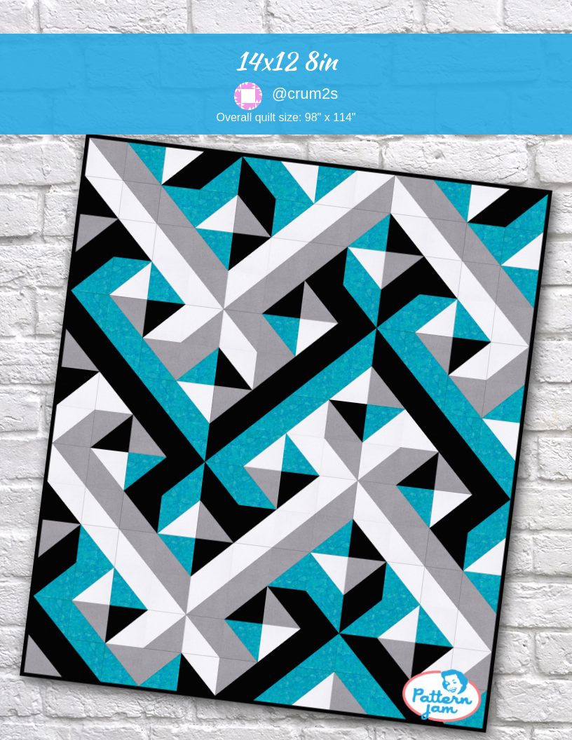 14x12 8in - custom quilt designed by &#64;crum2s using PatternJam quilt design software