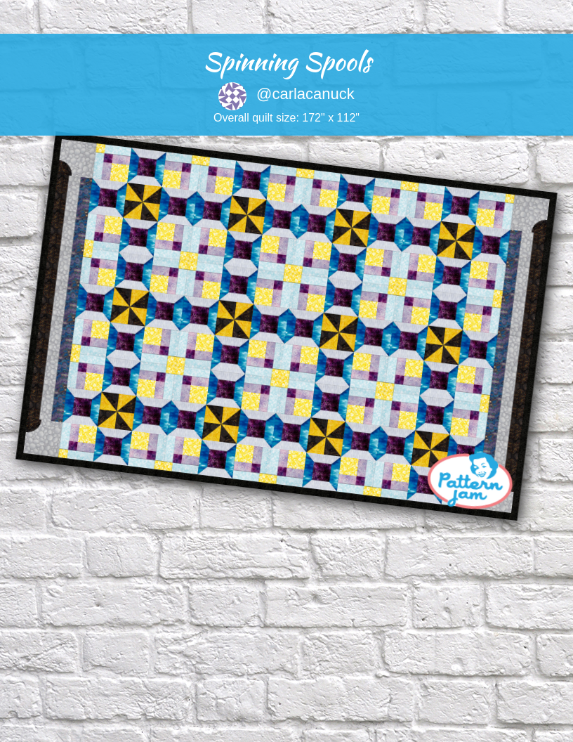 Spinning  Spools - custom quilt designed by &#64;carlacanuck using PatternJam quilt design software