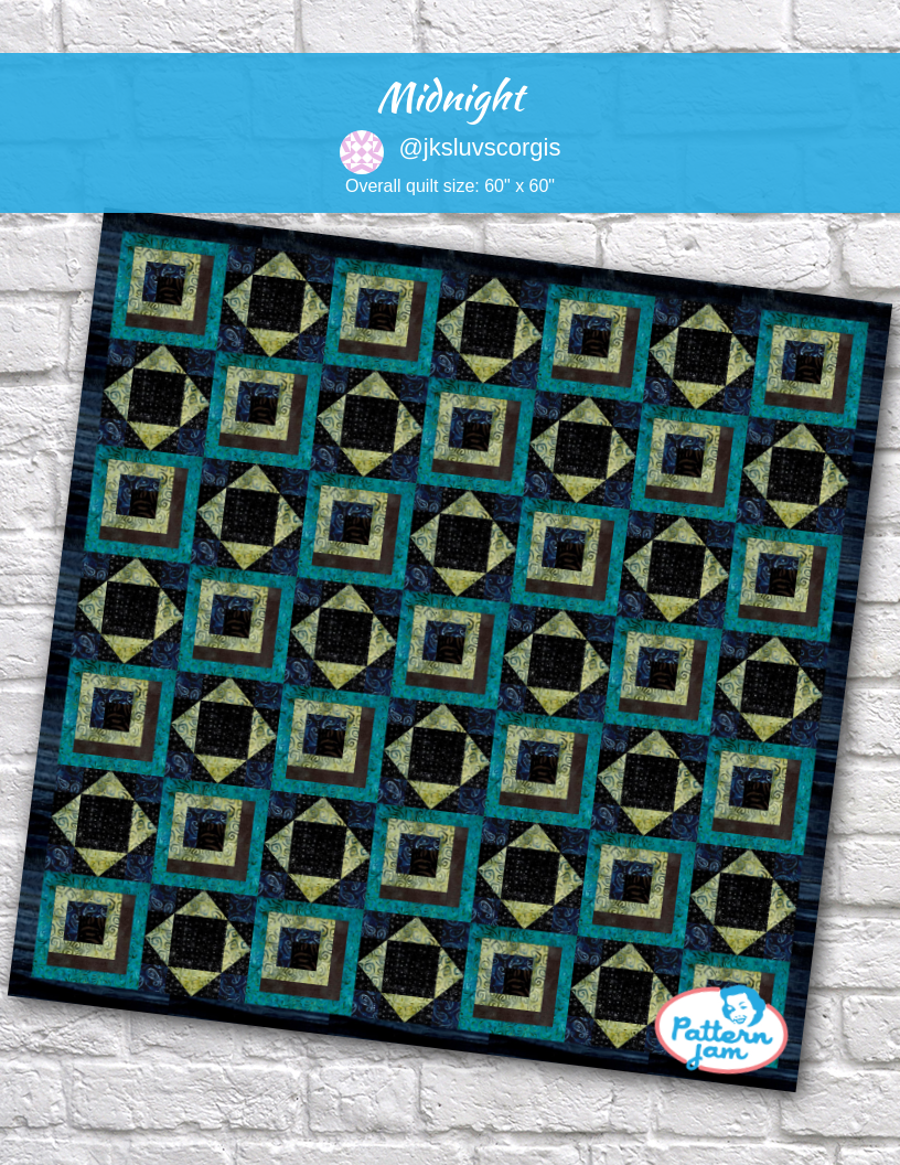 Midnight - custom quilt designed by &#64;jksluvscorgis using PatternJam quilt design software