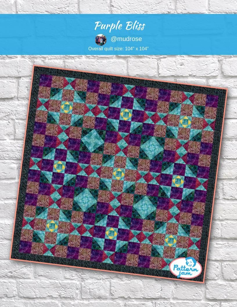Purple Bliss - custom quilt designed by &#64;mudrose using PatternJam quilt design software