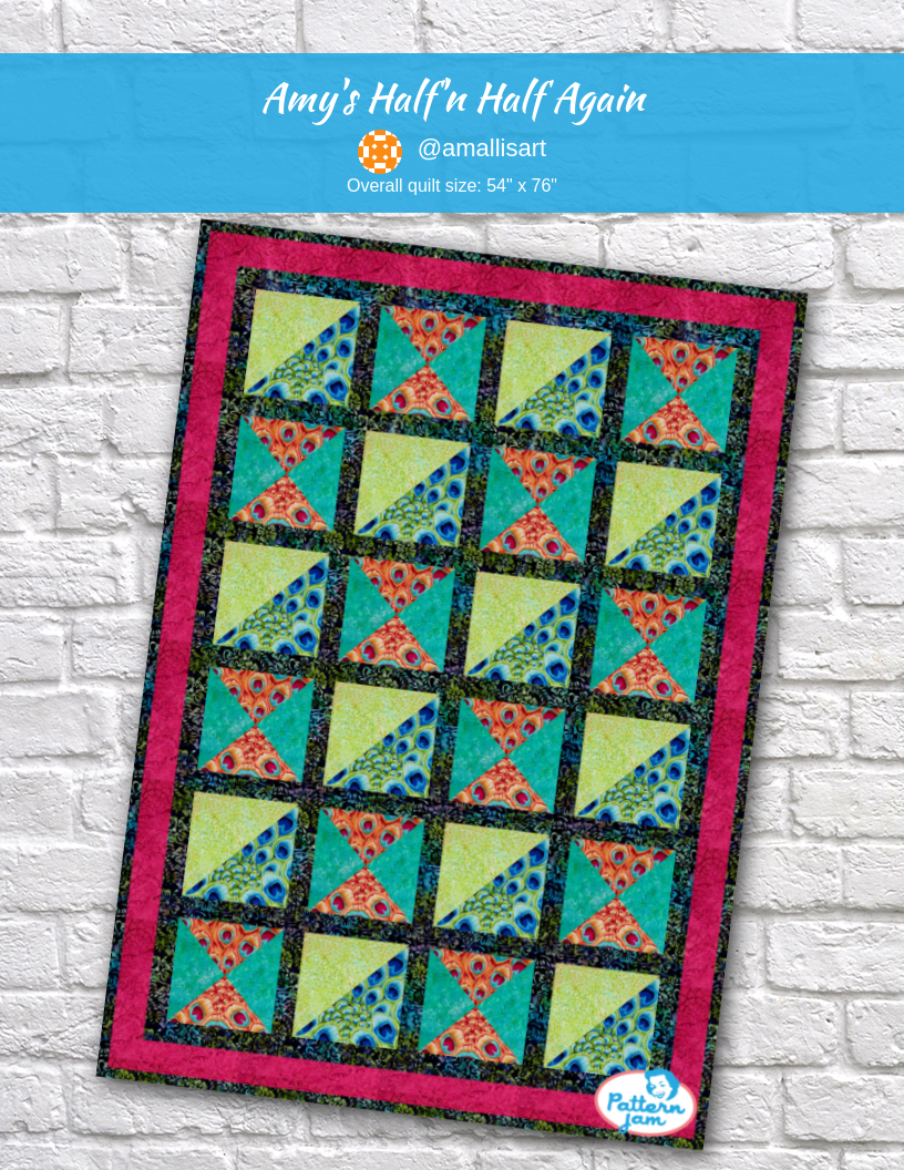 Amy's Half'n Half Again - custom quilt designed by &#64;amallisart using PatternJam quilt design software