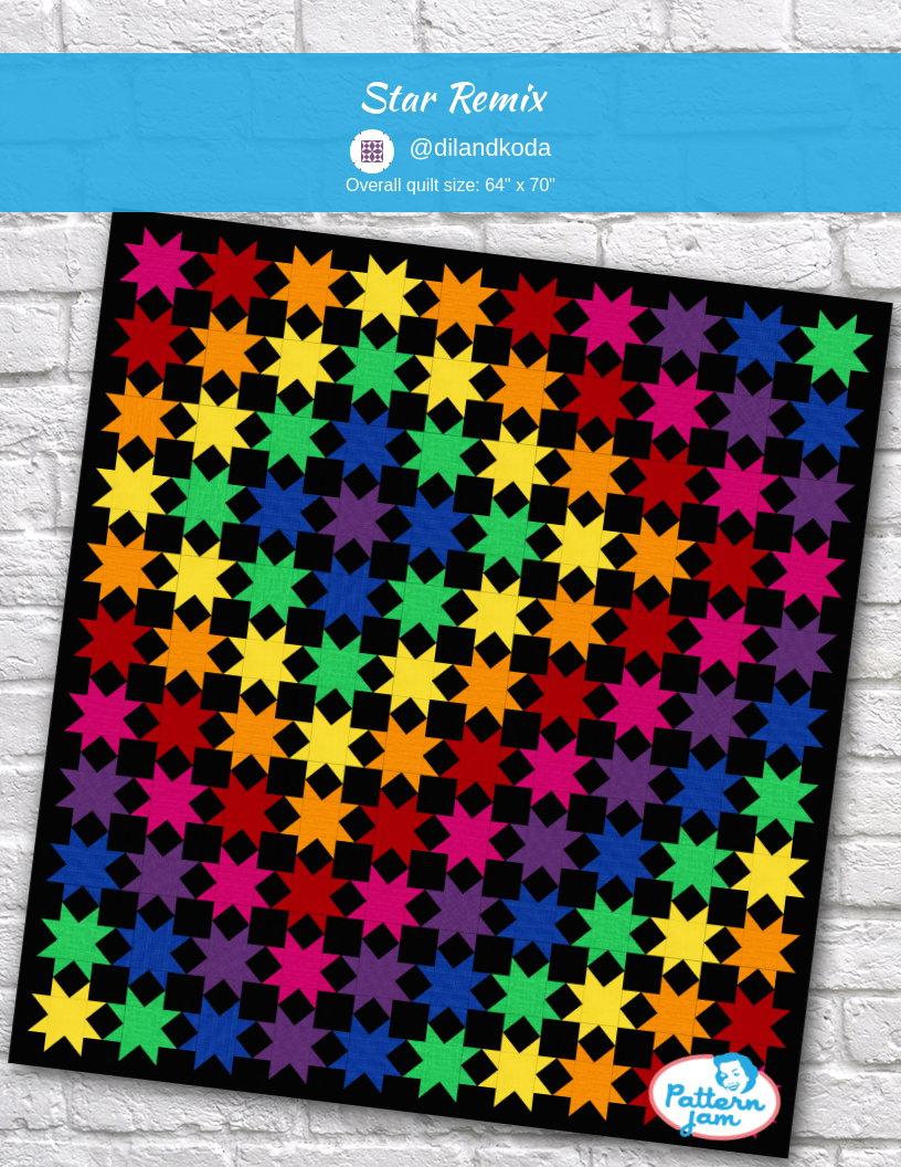 Star remix - custom quilt designed by &#64;dilandkoda using PatternJam quilt design software