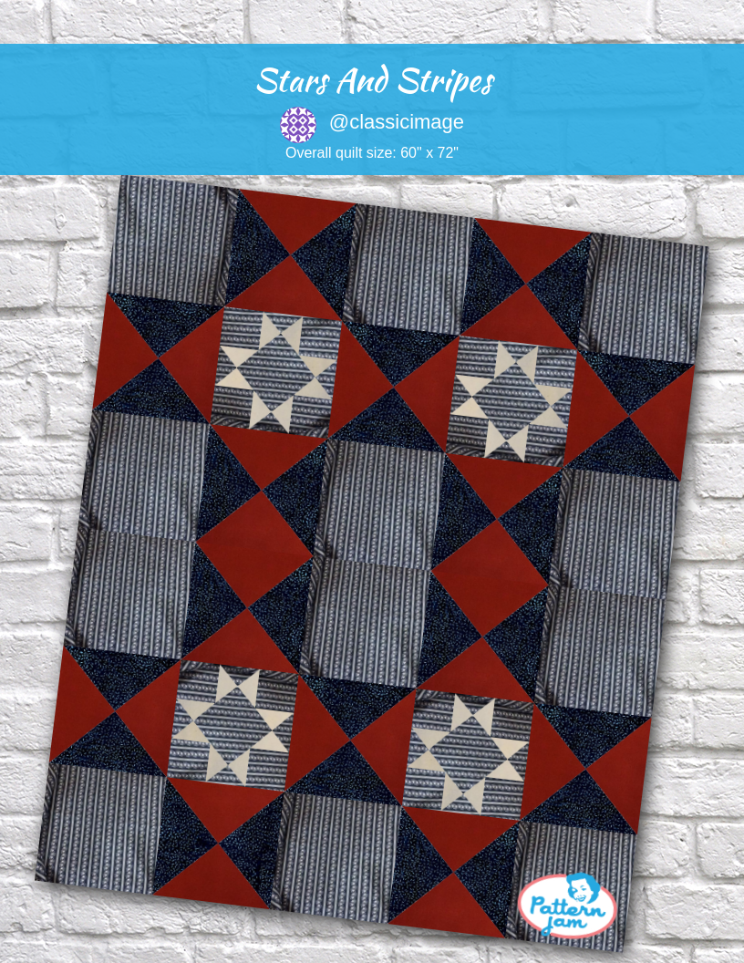 Stars and Stripes - custom quilt designed by &#64;classicimage using PatternJam quilt design software