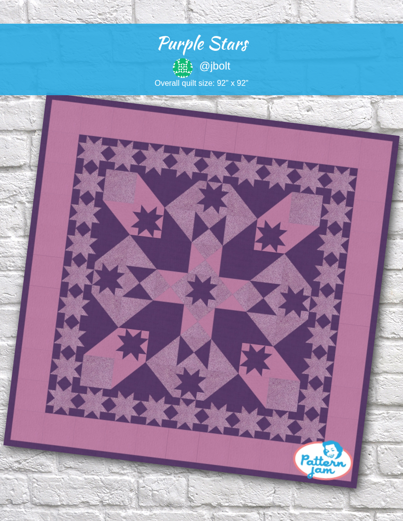 Purple Stars - custom quilt designed by @jbolt using PatternJam quilt design software