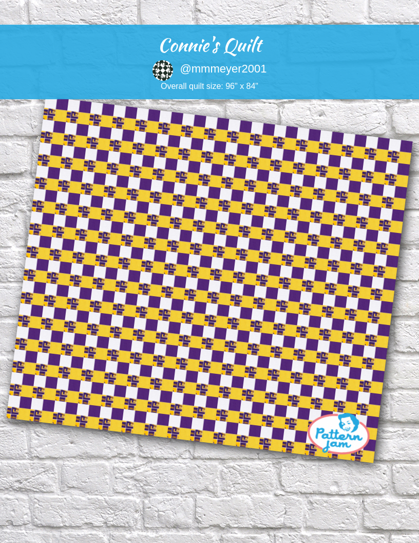 Connie's quilt - custom quilt designed by &#64;mmmeyer2001 using PatternJam quilt design software
