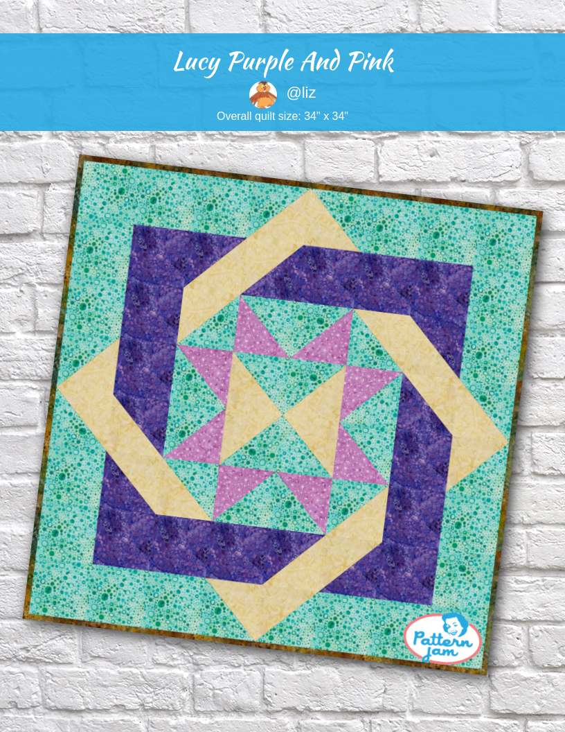 Lucy purple and pink - custom quilt designed by &#64;liz using PatternJam quilt design software