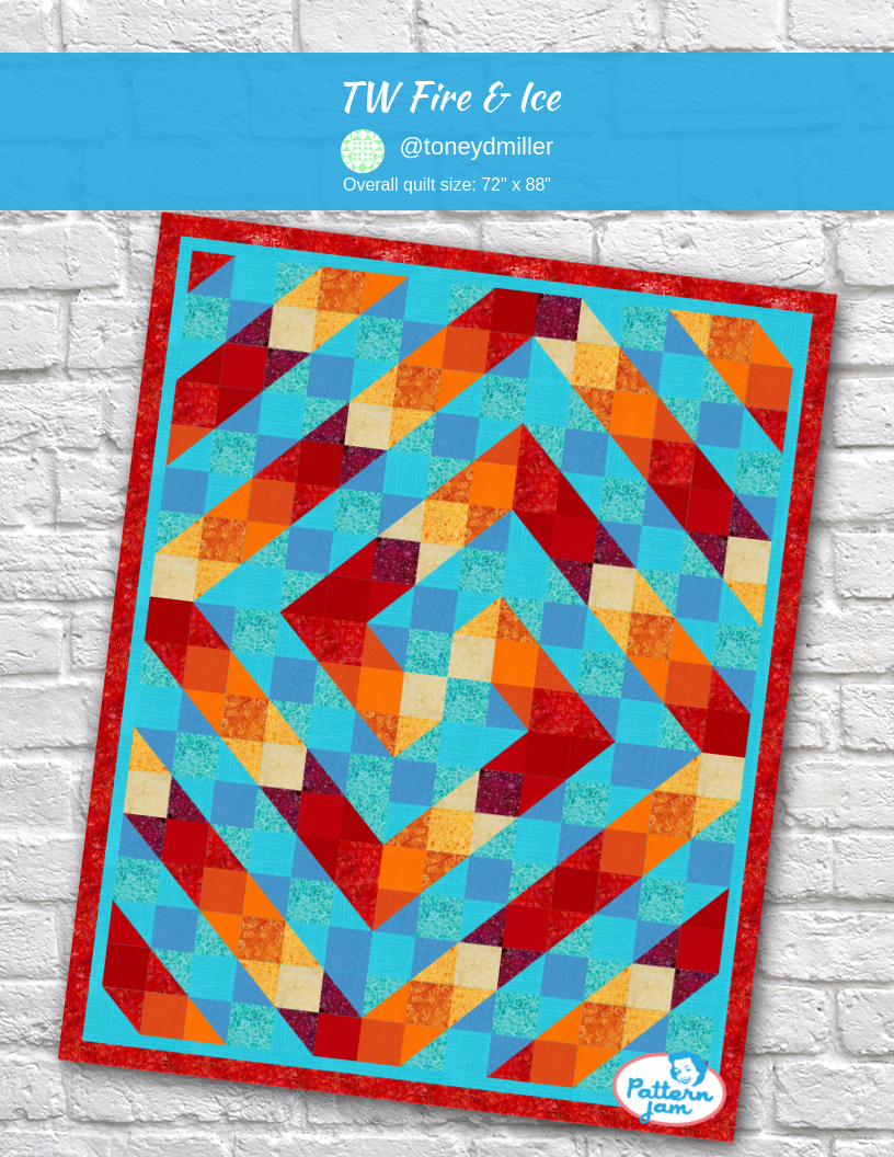 TW Fire & Ice - custom quilt designed by &#64;toneydmiller using PatternJam quilt design software