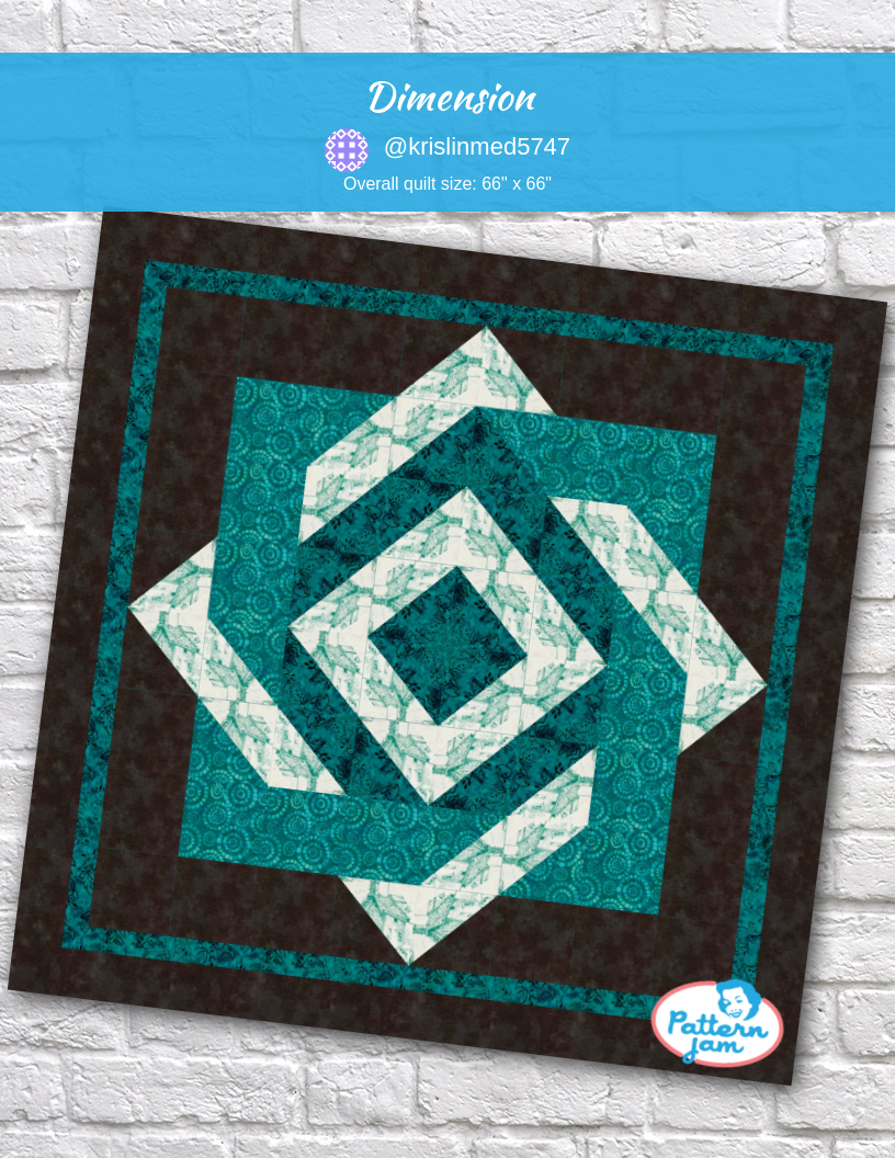 Dimension - custom quilt designed by &#64;krislinmed5747 using PatternJam quilt design software