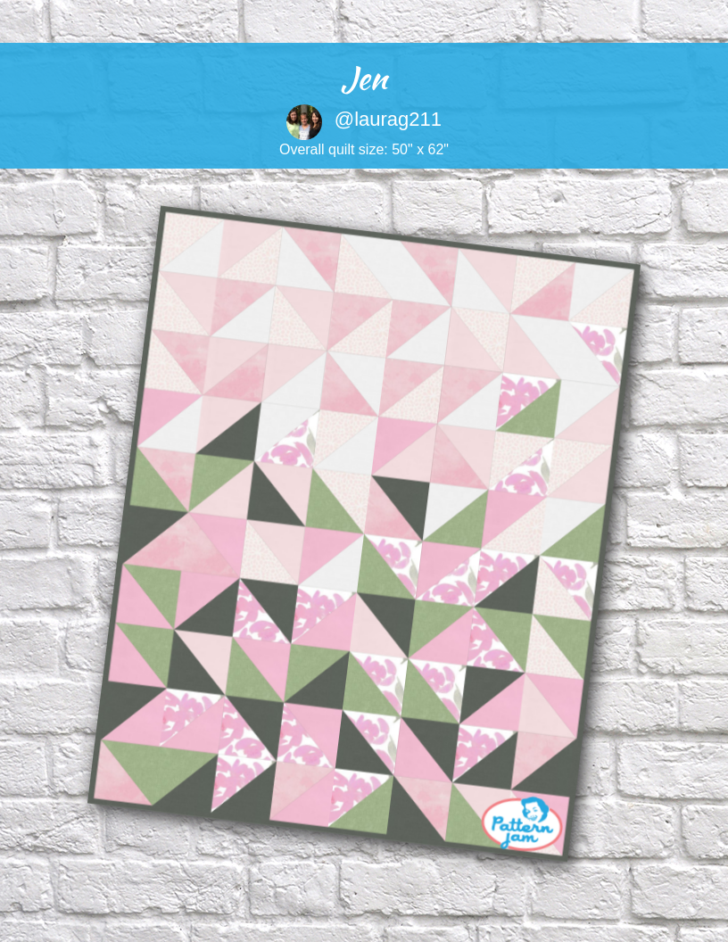 Jen - custom quilt designed by &#64;laurag211 using PatternJam quilt design software