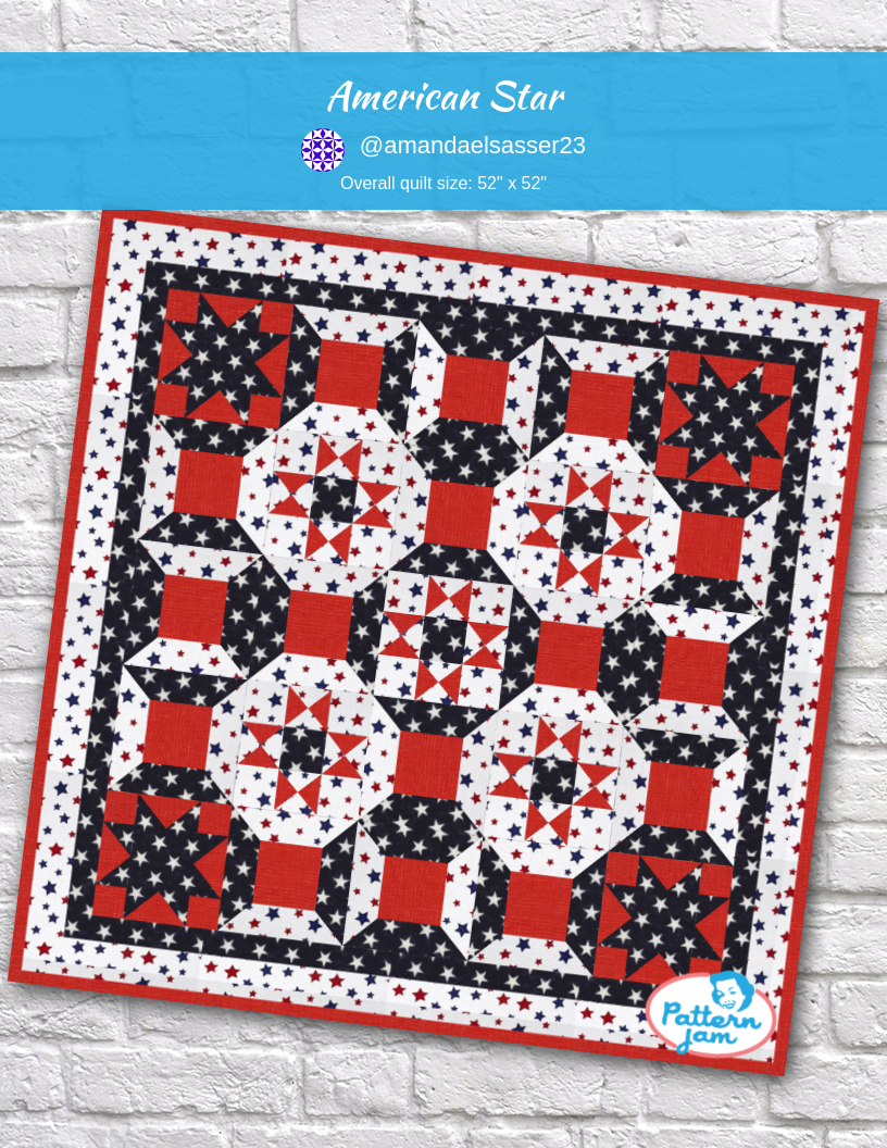 American Star - custom quilt designed by &#64;amandaelsasser23 using PatternJam quilt design software