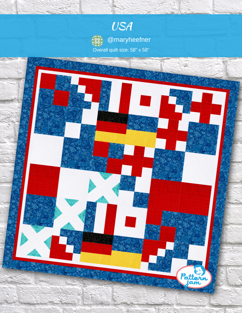 USA - custom quilt designed by &#64;maryheefner using PatternJam quilt design software