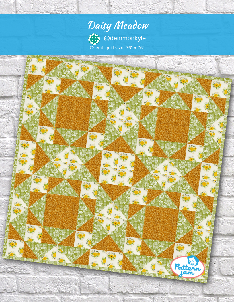 daisy meadow - custom quilt designed by &#64;demmonkyle using PatternJam quilt design software