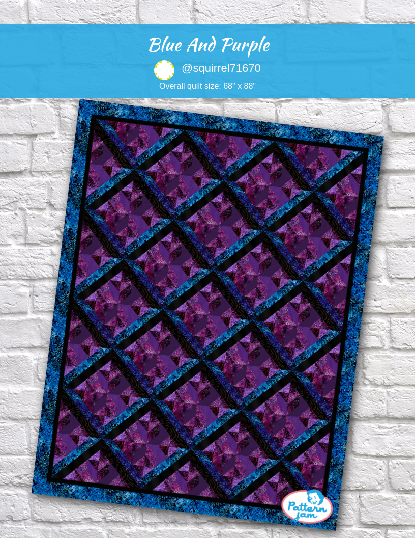 Blue and purple - custom quilt designed by &#64;squirrel71670 using PatternJam quilt design software