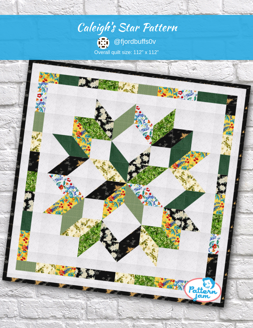 Caleigh’s Star pattern - custom quilt designed by &#64;fjordbuffs0v using PatternJam quilt design software
