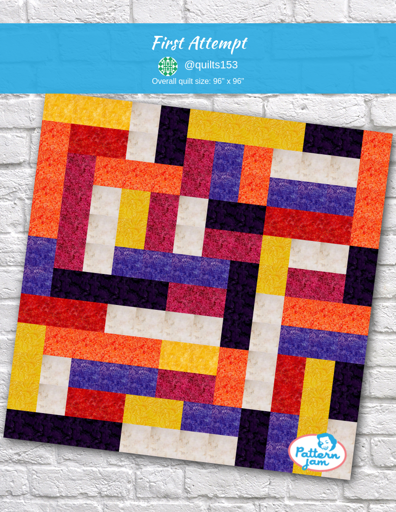 First Attempt - custom quilt designed by &#64;quilts153 using PatternJam quilt design software