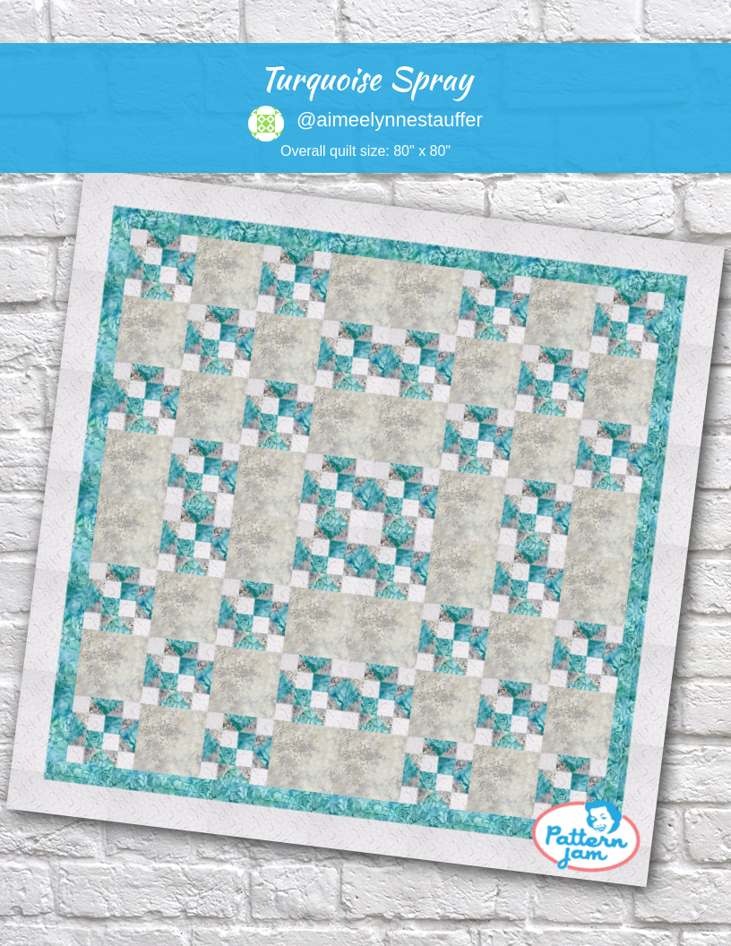 Turquoise Spray - custom quilt designed by &#64;aimeelynnestauffer using PatternJam quilt design software