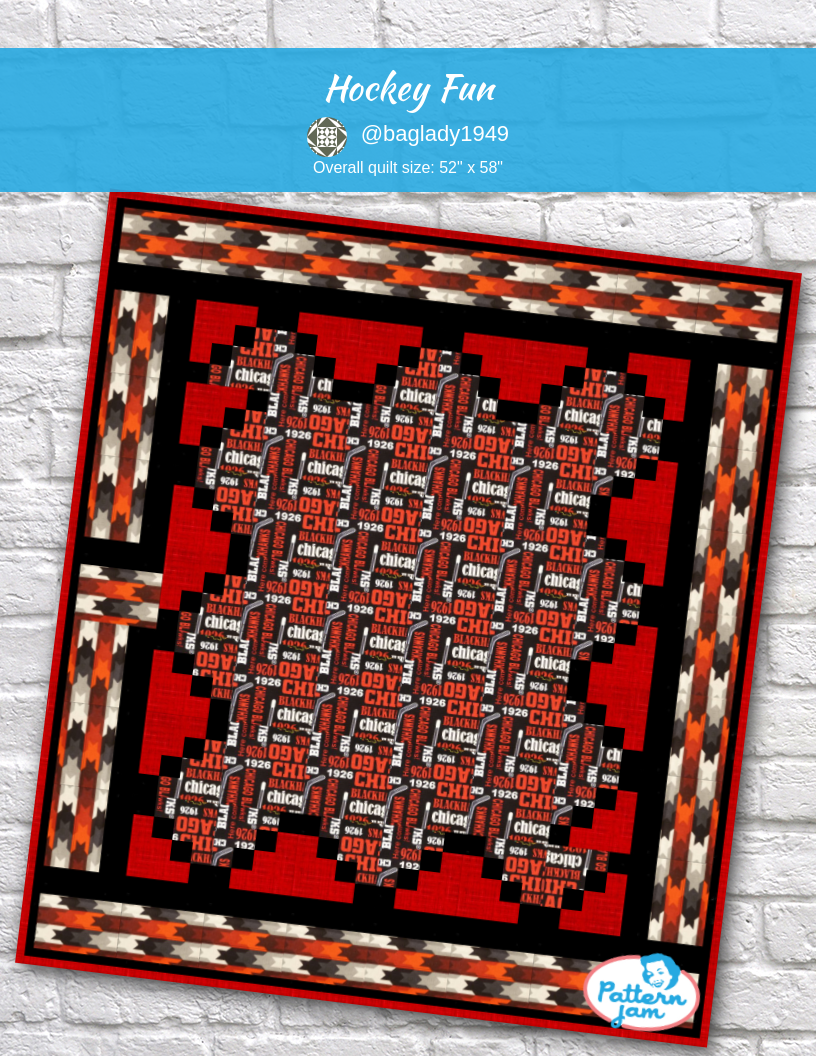 Hockey Fun - custom quilt designed by &#64;baglady1949 using PatternJam quilt design software