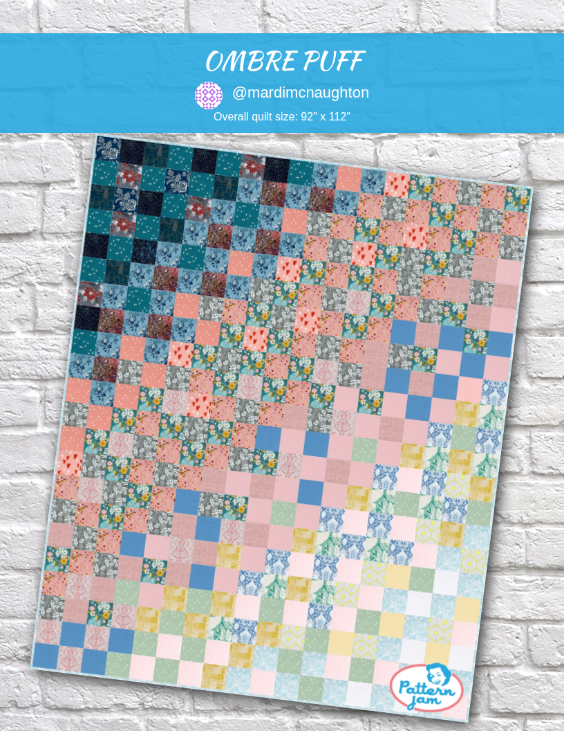 OMBRE PUFF - custom quilt designed by &#64;mardimcnaughton using PatternJam quilt design software