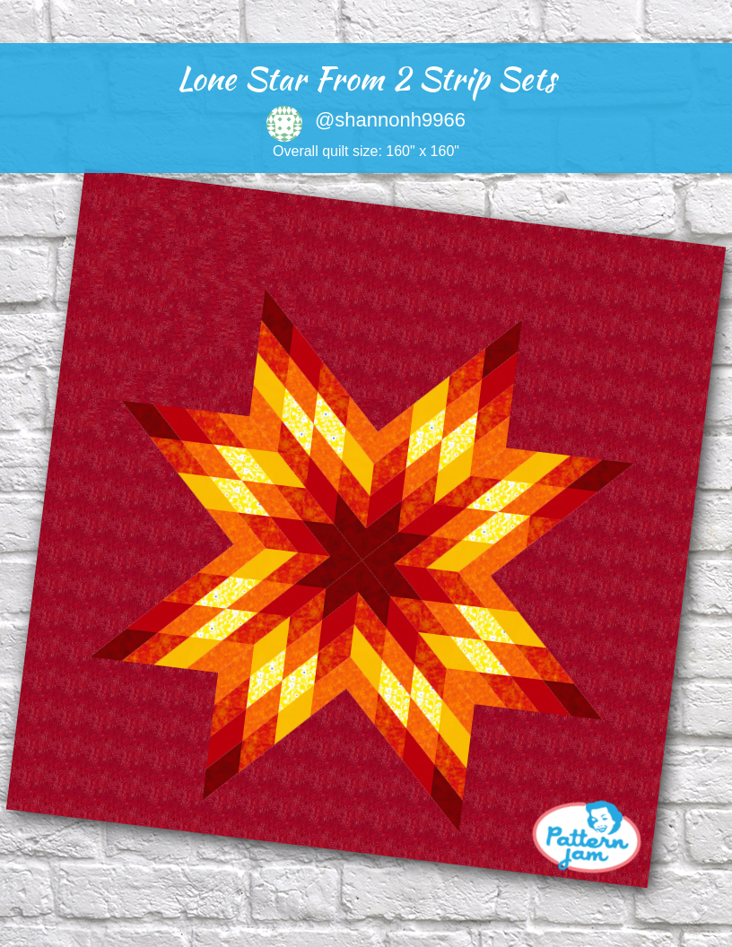 lone star from 2 strip sets - custom quilt designed by &#64;shannonh9966 using PatternJam quilt design software