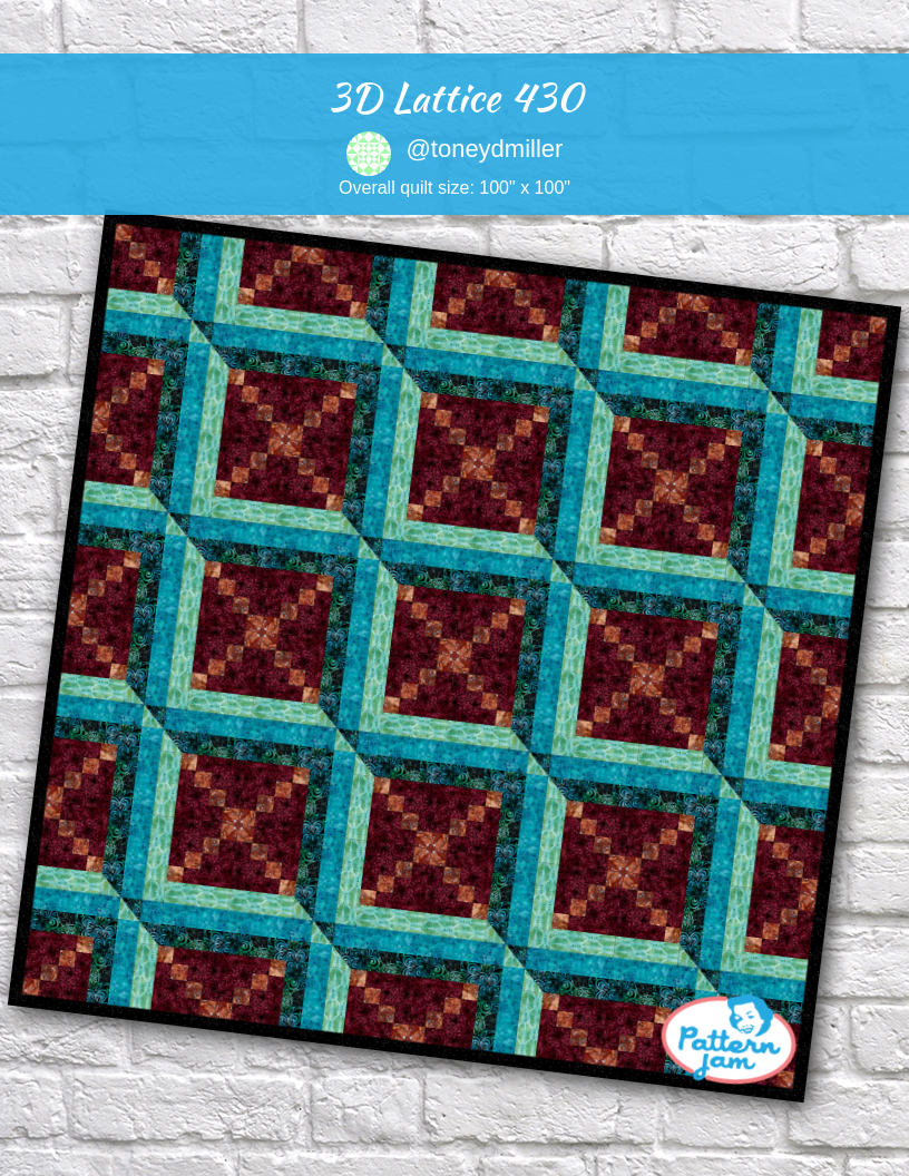 3D Lattice 430 - custom quilt designed by &#64;toneydmiller using PatternJam quilt design software