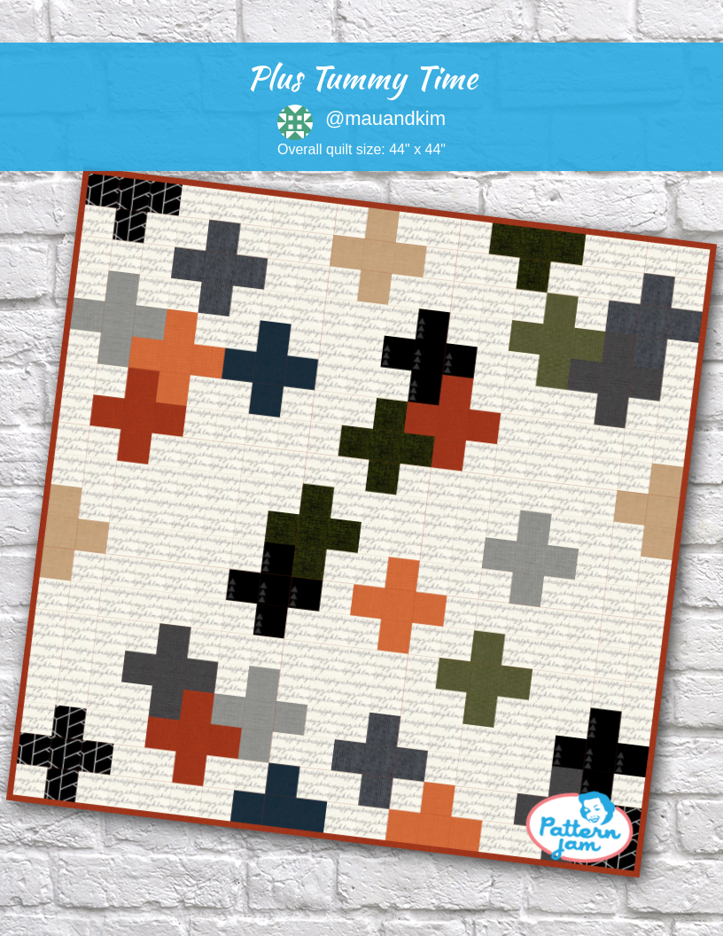 plus tummy time - custom quilt designed by &#64;mauandkim using PatternJam quilt design software