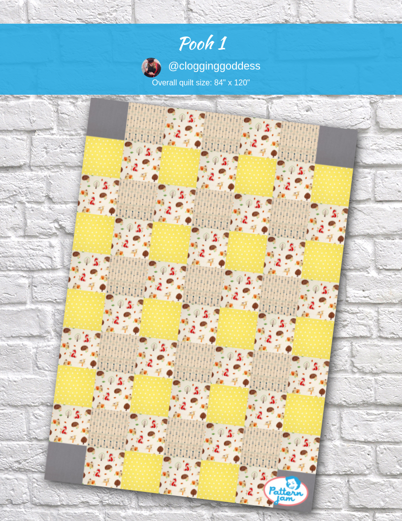 pooh 1 - custom quilt designed by &#64;clogginggoddess using PatternJam quilt design software