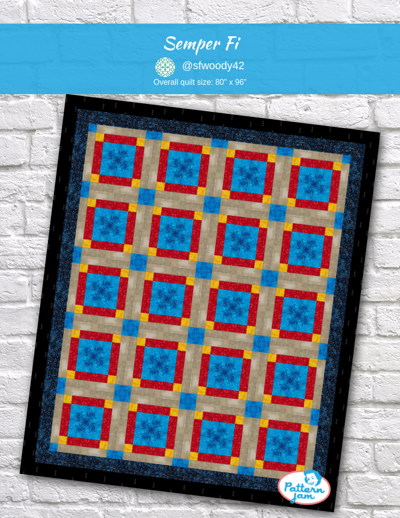 semper fi - custom quilt designed by &#64;sfwoody42 using PatternJam quilt design software