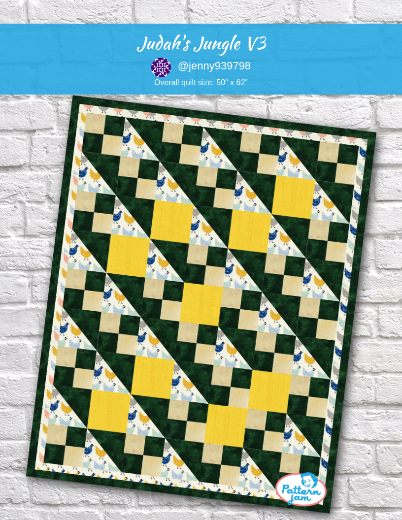 Judah's Jungle v3 - custom quilt designed by &#64;jenny939798 using PatternJam quilt design software