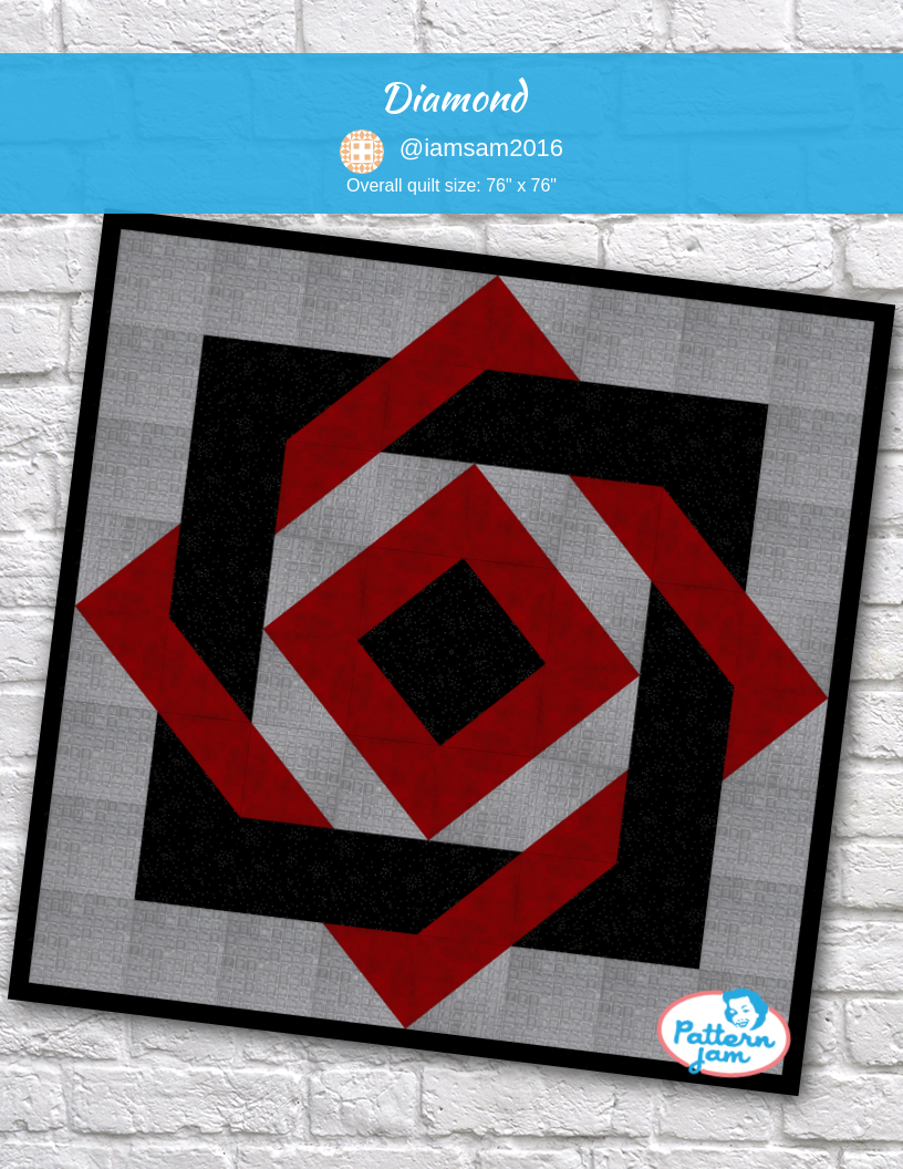 diamond - custom quilt designed by &#64;iamsam2016 using PatternJam quilt design software